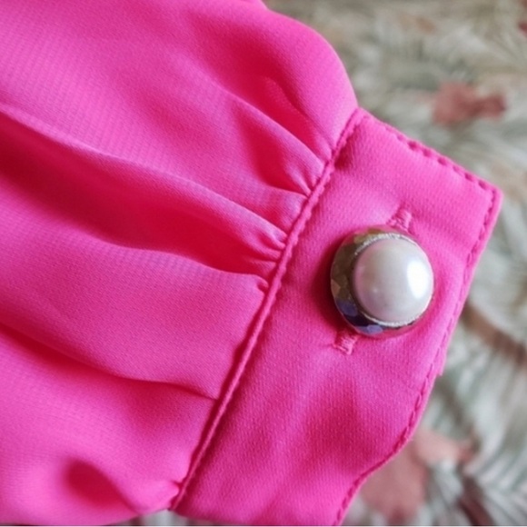 Ms. Chaus Vintage Dress Pleated Belt Pink Pearl 6 - Picture 5 of 8